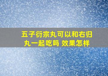 五子衍宗丸可以和右归丸一起吃吗 效果怎样